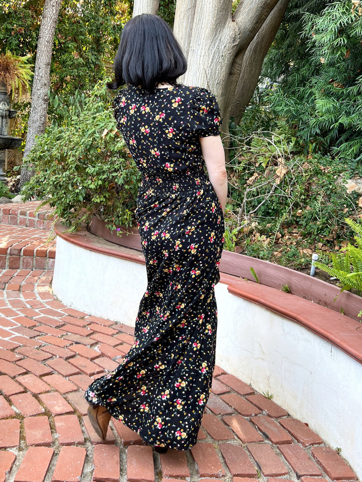 The Leigh Dress (Black / Primary Floral)